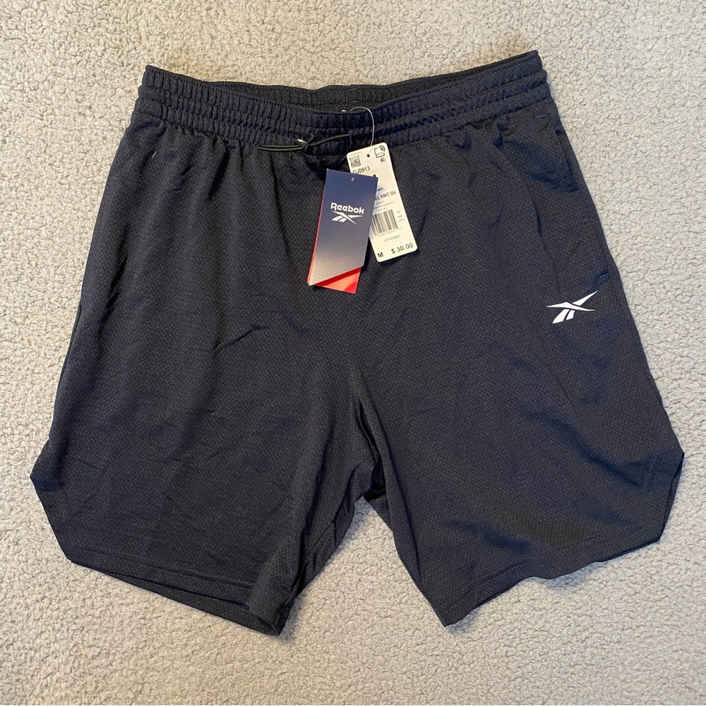 Reebok Men’s Speedwick Athletic Workout Knit Shorts Navy Medium NWT